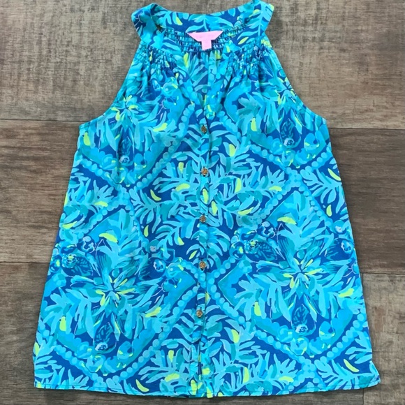 Lilly Pulitzer Midnight Cove silk SOIE tank top - Picture 9 of 10